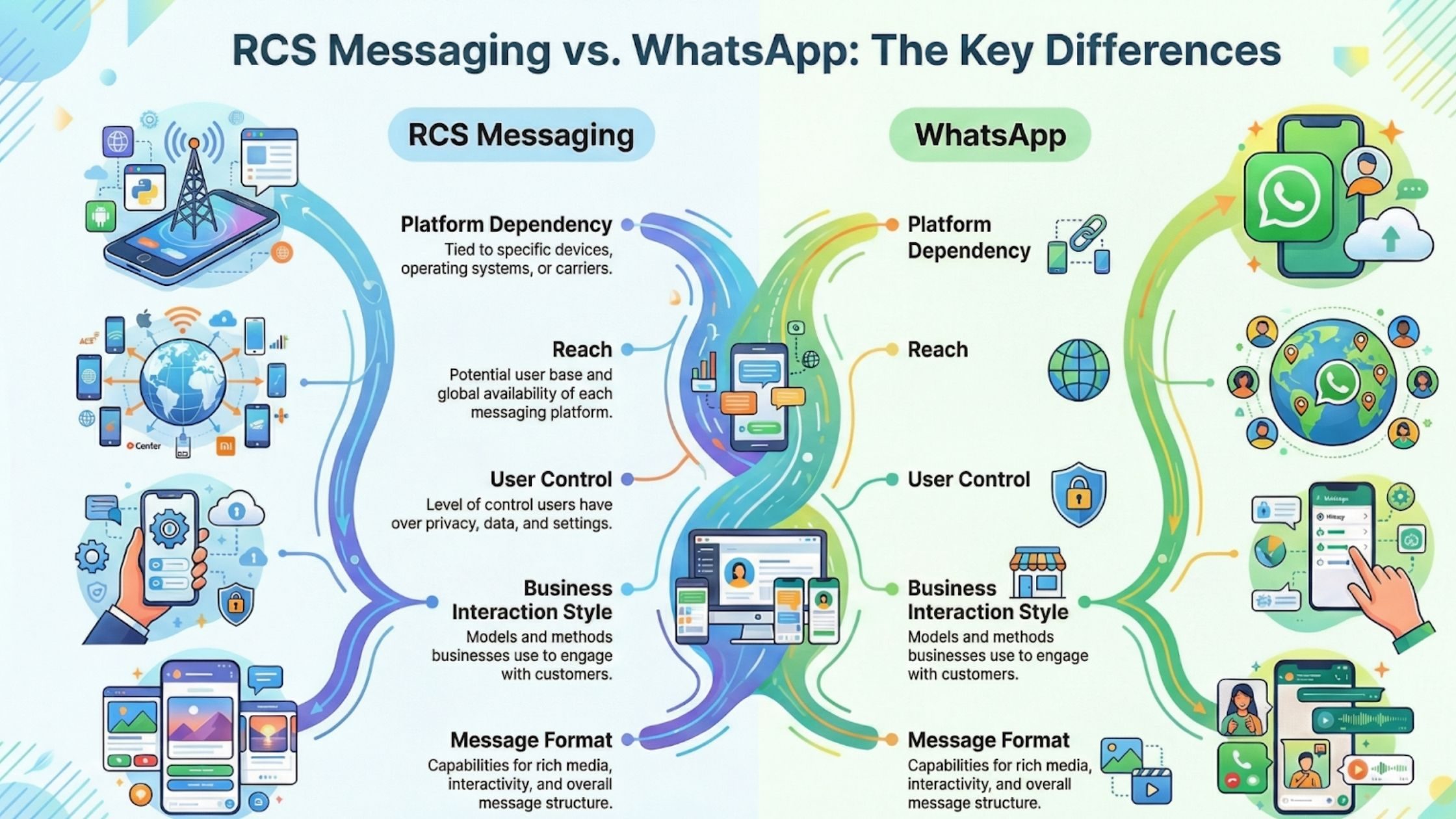 RCS Messaging vs WhatsApp Key Differences